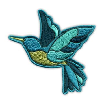 Patchion Bird - kolibri desno - Magnetska podloga - Vezeni našitak/značka/amblem