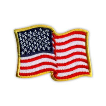 Našivek s američkom zastavom koja se vijori - SAD - Sjedinjene Američke Države - Podloga za peglanje / toplinsko lijepljenje - Vezeni našivek/značka/amblem