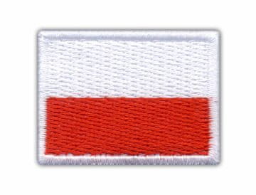 Izvezena zastava Poljske (ovratna zastava) - Magnetna podloga - Vezena zakrpa/značka/amblem