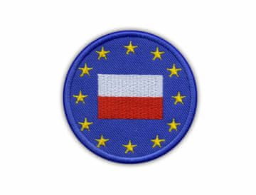 Vezena zastava Europske unije (Poljska) - Samoljepljiva podloga - Vezena zakrpa/značka/amblem