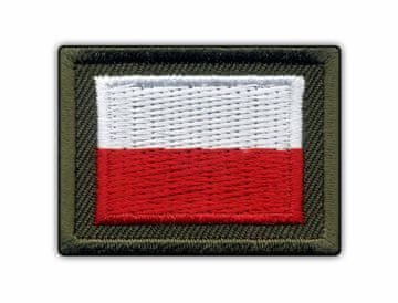 Vezena zastava Poljske (zelena) - Prišivna - Vezena zakrpa/značka/amblem