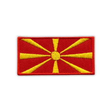 Vezena zastava Sjeverne Makedonije - magnetska podloga - vezena zakrpa/značka/amblem
