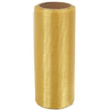 Zlatna organza za dekoracije i florealne kompozicije, šir. 12 cm, dulj. 9 m