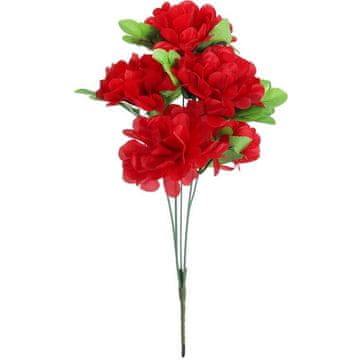 Umjetni buket od 5 crvenih krizantema, 36 cm - dekoracija za Svi sveti