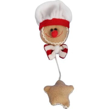 Božićni ukras privjesak GINGERBREAD MAN od tkanine 25 cm smeđa