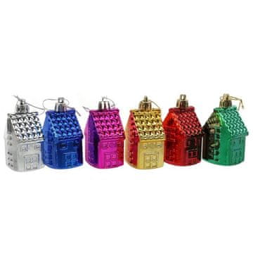 Set od 6 plastičnih bombona u obliku kućica, 6 cm