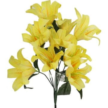 Buket od 10 umjetnih ljiljana žute boje - visina 44 cm