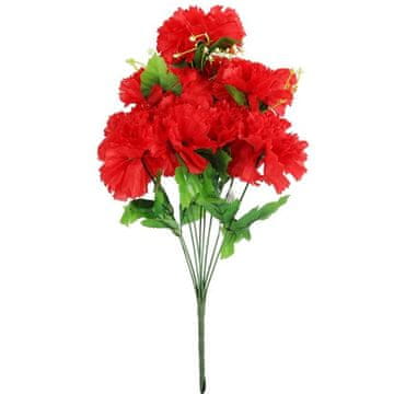 Elegantan buket umjetnih karanfila s gipsofom u crvenoj boji - 50 cm