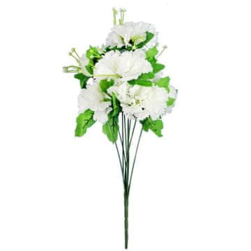 Bijeli buket umjetnih karanfila s gipsom, 9 komada, 50 cm