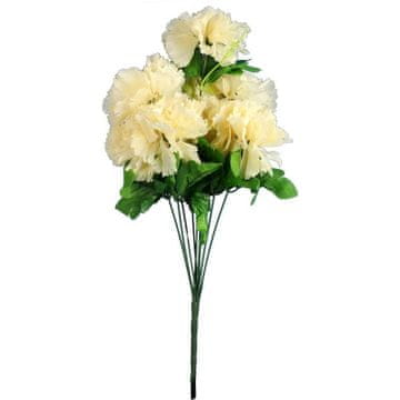 Elegantni buket od 9 umjetnih karanfila s gipsofilom krem boje - 50 cm