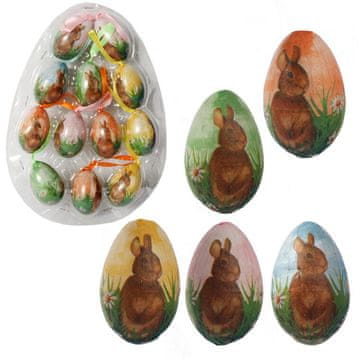 Set uskrsnih jaja s motivom zekana - 12 komada, 6 cm