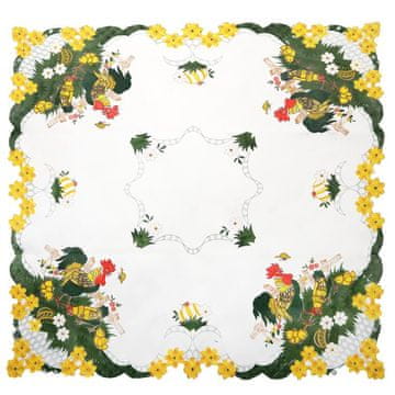 Uskrsni stolnjak otporan na mrlje 85x85 cm s pijetlovima