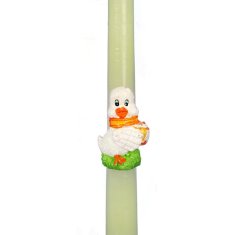 Uskršnje svijeće s figuricama patkica 26cm, bijele, 2 kom.