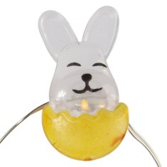 Žute uskrsne lampice u obliku zečića, 10 LED, napajanje na baterije, dekoracija za interijer i vrt