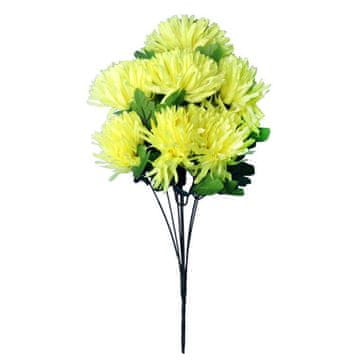 Buket od 7 zelenih umjetnih krizantema, visina 62 cm