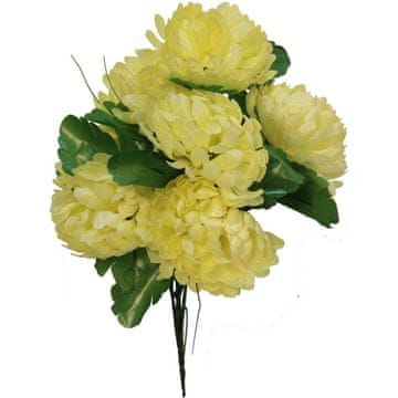 Buket od 7 krizantema s travicom, 40 cm, žuti