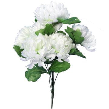 Buket od 7 krizantema s travicom, 40 cm, bijeli