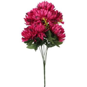 Buket od 7 umjetnih krizantema i gipsofila u boji bordo - dekoracija za Svi sveti, visina 58 cm