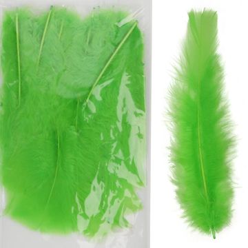 Zelena prirodna ukrasna pera 9,5cm - 10 komada