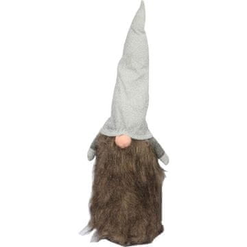 Figurka patuljka u sivoj kapi 50 cm, smeđa