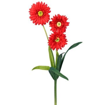 Umjetna gerbera crvena, 3 grančice - dekoracija visoke kvalitete 55cm