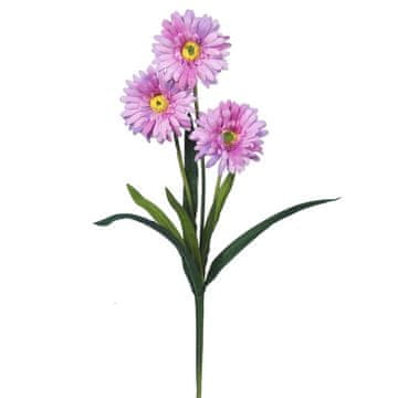 Umjetna grančica gerbera 3 u boji vrijeska, realistična dekoracija, 55 cm