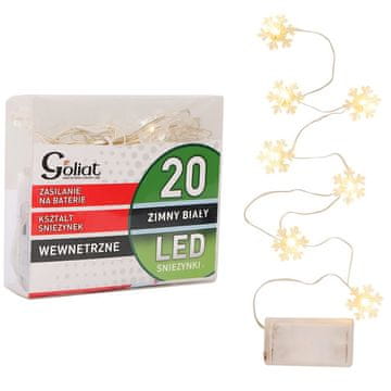 Božićne lampice: 20 LED snježnih pahuljica na nevidljivoj žici, toplo bijelo svjetlo, na AA baterije