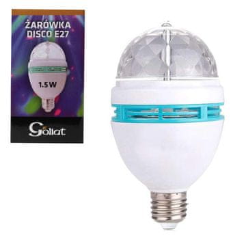 Disco kugla - LED žarulja RGB disco projektor s rotirajućom glavom, E27, 15 cm, mrežno napajanje