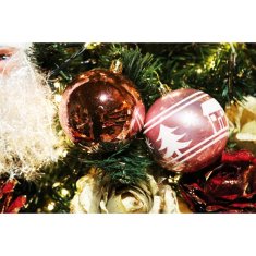 Set od 6 ružičastih ukrasnih plastičnih kuglica promjera 8cm