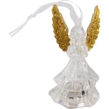 Bijeli anđeo LED na baterije, dekoracija visine 9,5 cm