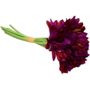 Buket od 7 gerbera na gumiranim stabljikama u ljubičastoj boji