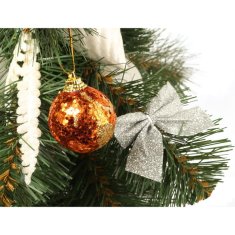 Set od 6 šljokicama ukrašenih narančastih kuglica, 6 cm