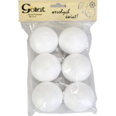 Set od 6 polistirenskih kuglica za ukrašavanje, 6 cm