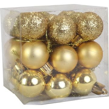 Set od 27 plastičnih kuglica za ukras, 2 cm, zlatne