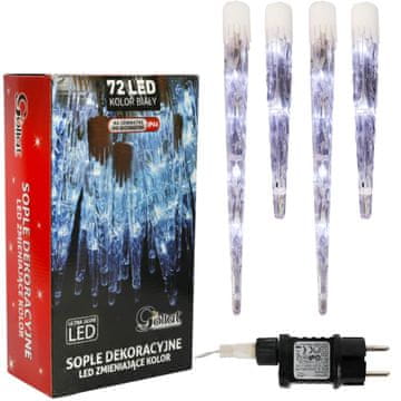 Vanjske svjetiljke Ledeni svijećnjaci 24 komada 72 LED Stalaktiti, hladno bijela boja