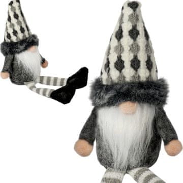 Božićni patuljak gnom, božićni ukras, poklon 23 cm, sivi