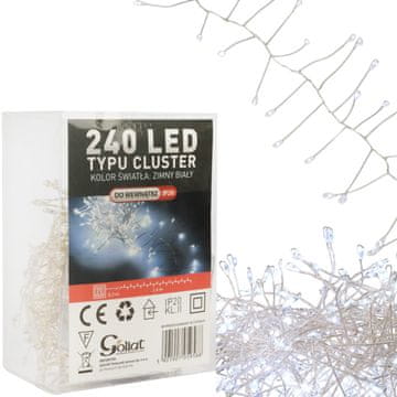 Lampe 240 LED 2,4 metra CLUSTER riža hladno bijela na baterije