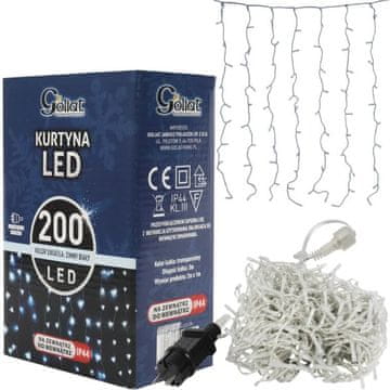 Zavjesa od 200 LED lampica za blagdane, svjetleća zavjesa, 2 x 1 m