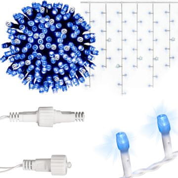 ICICULE 500 LED VANJSKA SVJETLA ZA ZAVJESE IP44 PLAVA + BLJESKALICA HLADNO BIJELA 15 M
