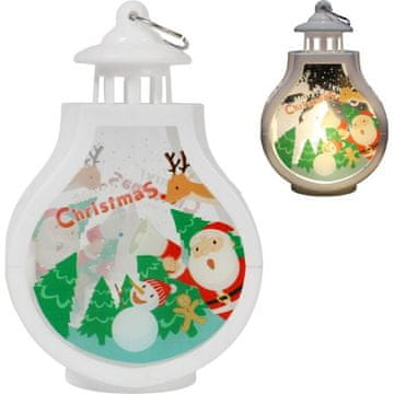 Božićni lampion lampa dekoracija svjetleća LED s Djedom Božićnjakom