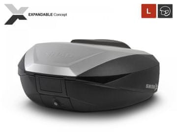 SHAD SH59X gornji kofer za motocikl s aluminijskim poklopcem (podesivi kapacitet 46-58L)