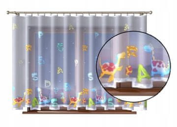 Dječja žakard zavjesa DINOSAURI SLOVA šarena 200x150 TRAKA