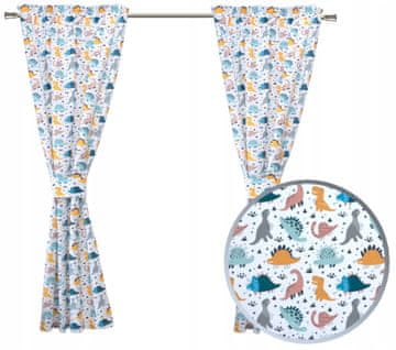 SET zavjesa za dječju sobu, šareni DINOSAURI, za dječaka, visina 150 cm
