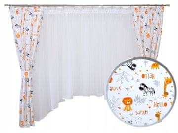Set zavjesa za dječju sobu, životinje SAFARI, skandinavski stil