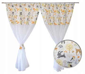Dječja zavjesa ŠUMSKE ŽIVOTINJE SKANDINAVSKI STIL boho nježna 300x160
