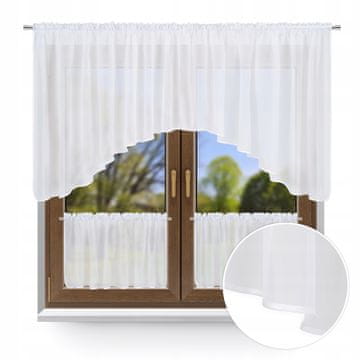 Set kuhinjskih zavjesa, BIJELA, širina 300, moderna mašna