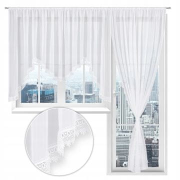 ZAVJESA M-ka set za balkon s prozorom GUIPUR za dnevni boravak/spavaću sobu 400x145 200x250