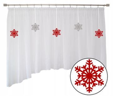 Božićna zavjesa, zimski ukras, PAHULJICE, ažur, 400x145 cm