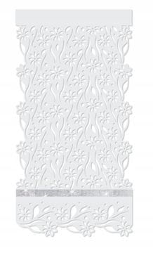 P47 SCREEN panel moderna elegantna ažurna zavjesa CVIJEĆE glamurozna 60x120 bijela