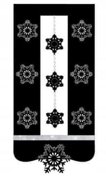 R7 Panel BOŽIĆNI ZASLON moderna zavjesa PAHULJICE glamurozna 60x130